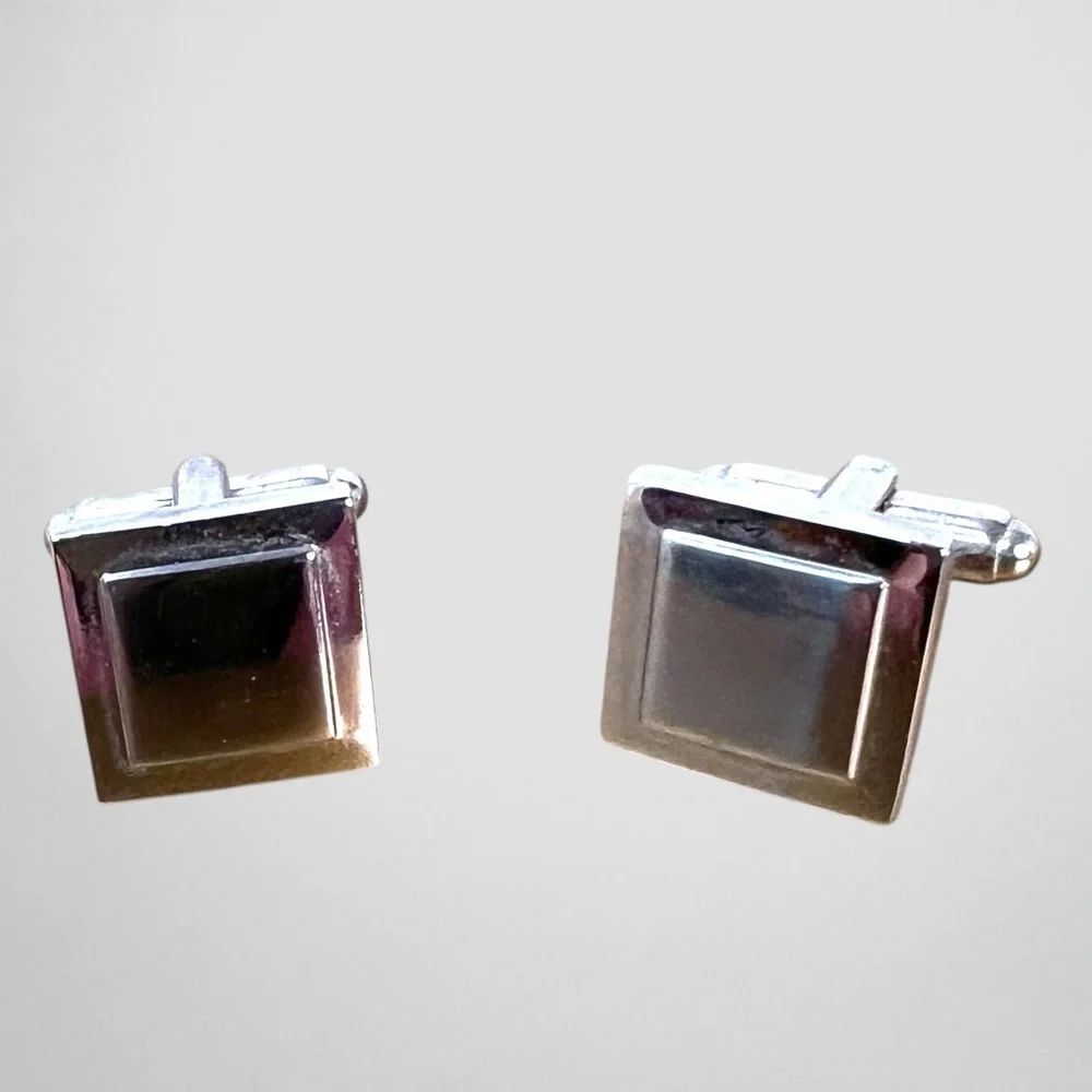 3 Elegant Sliver Tone Cufflinks Sets